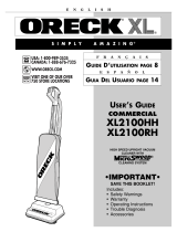 Oreck XL2100RH Manual de usuario