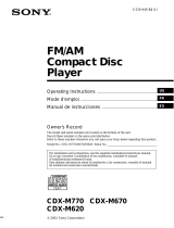 Sony CDX-M670 Manual de usuario