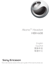 Sony Ericsson Akono HBH-608 Manual de usuario
