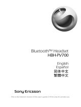 Sony Ericsson bluetooth hbh-pv700 Manual de usuario