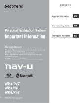 Sony NVU84 - Widescreen Portable GPS Navigator Manual de usuario