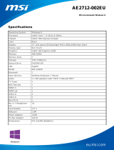 MSI AE2712-002EU Ficha de datos