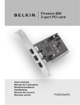 Belkin CARTE PCI FIREWIRE 800, 3 PORTS #F5U623 El manual del propietario