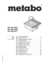 Metabo Table SIDE EXTENSION PK/PKF 255 PLUS Instrucciones de operación