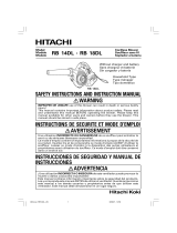 Hitachi RB18DLP4 - 18 Volt Li-Ion Blower Manual de usuario