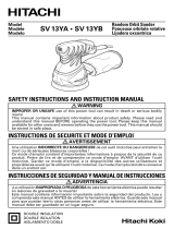 Hitachi SV13YB - 2 Amp 5" Random Orbit Sander El manual del propietario