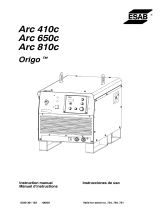 ESAB Arc 410c Arc 650c Arc 810c Origo™ Manual de usuario