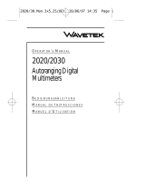 Wavetek 2020 2030 Autoranging digitalmultimeters Manual de usuario