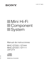Sony MHC-GT222 Instrucciones de operación