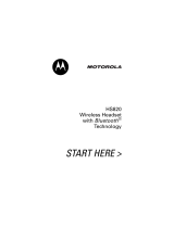 Motorola HS820 - Headset - Over-the-ear Start Here Manual