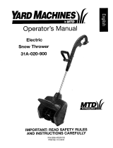 MTD Yard Machines 31A-020-900 El manual del propietario