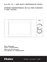 Haier MWM6600RW - 600 Watt .6 cu. Ft. Microwave Oven Manual de usuario