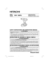 Hitachi WH18DFL - 18V 1/4" HXP Li-Ion Hex Impact Driver Manual de usuario