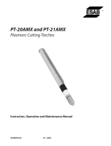 ESAB PT-20AMX and PT-21AMX Plasmarc Cutting Torches Manual de usuario