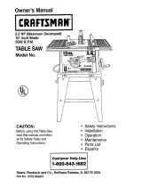 Craftsman Table Saw El manual del propietario