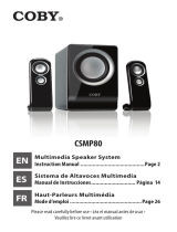 Coby CSMP80 - Multimedia Speaker System Manual de usuario