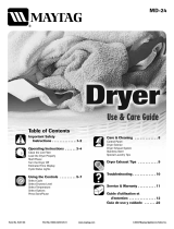 Maytag MDE2400AYW - 3.7 cu. Ft. Electric Dryer Manual de usuario