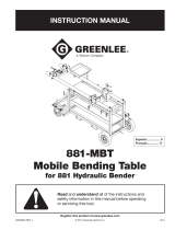 Greenlee 881 Mobile Bending Table Manual de usuario
