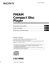 Sony CDX-M800 Instrucciones de operación