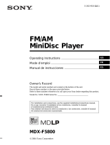 Sony MDX-F5800 Instrucciones de operación