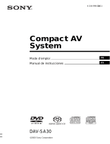 Sony DAV-SA30 Instrucciones de operación