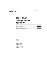 Sony MHC-D60 Instrucciones de operación