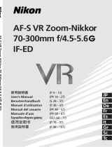 Nikon Nikkor AF-S VR Zoom-Nikkor 70-300mm f/4.5-5.6G IF-ED Objektiv Manual de usuario