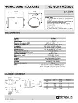 Optimus SP-20VA Manual de usuario
