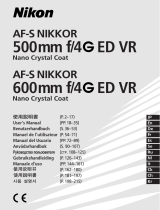 Nikon AF-I Nikkor 500 mm f/ 4 D IF ED Lens El manual del propietario