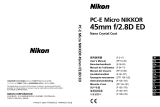 Nikon PC-E MICRO NIKKOR 45MM F-2.8D ED El manual del propietario