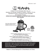 Kubota 5 Gallon /19 Litre Stainless Steel Vacuum Manual de usuario