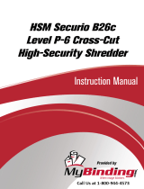 MyBinding HSM Securio B26c Level P-6 Cross-Cut High-Security Shredder Manual de usuario