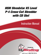 MyBinding HSM Shredstar X5 Level P-4 Cross-Cut Shredder Manual de usuario