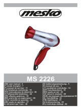 Mesko MS 2226 Red Hair Dryer Manual de usuario