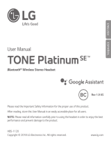 LG Tone Platinum+ Bluetooth Wireless Stereo Headset [HBS-1125] Manual de usuario