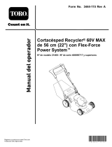 Toro Flex-Force Power System 60V MAX 22in Recycler Lawn Mower Manual de usuario