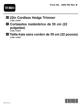 Toro 22in Cordless Hedge Trimmer Manual de usuario