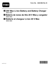 Toro 20V Max Li-Ion Battery Charger Manual de usuario