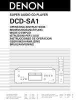 Denon dcd sa 1 Manual de usuario