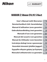 Nikon NIKKOR Z 58mm f/0.95 S Noct Manual de usuario
