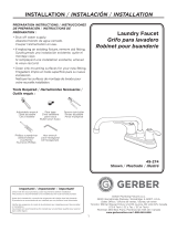 Gerber Allerton Two Handle Laundry Faucet 4" Centers 8" Spout Manual de usuario