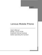 Lenovo Mobile Communication Technology A516 Manual de usuario