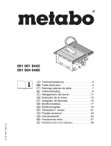 Metabo Table SIDE EXTENSION PK/PKF 255 PLUS Instrucciones de operación