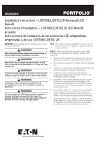 Eaton Portfolio LDRT812B Installation Instructions Manual