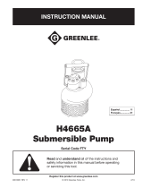 Greenlee H4665A Submersible Pump, Serial Code FTY Manual Manual de usuario