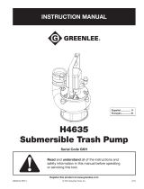 Greenlee H4635 - 49334 Submersible Trash Pump - Serial GKH Manual Manual de usuario