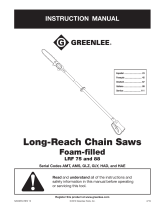 Greenlee LRF 75, 88 Long Reach Chain Saws (foam-filled) Manual de usuario