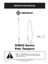 Greenlee H4802 Series Pole Tampers Manual Manual de usuario