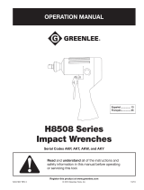 Greenlee H8508 Impact Wrench AKP, AKR, AKT, AKV, AKW, AKY Manual Manual de usuario