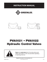 Greenlee PVA0021, PVA0022 Hydraulic Control Valves Manual Manual de usuario